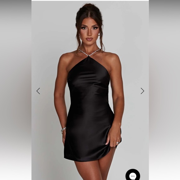 Black Halter Sheath Cocktail Dress - Picture 1 of 5